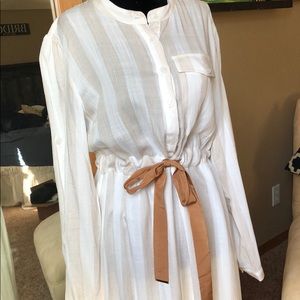 Long sleeve Striped Dress with Belt